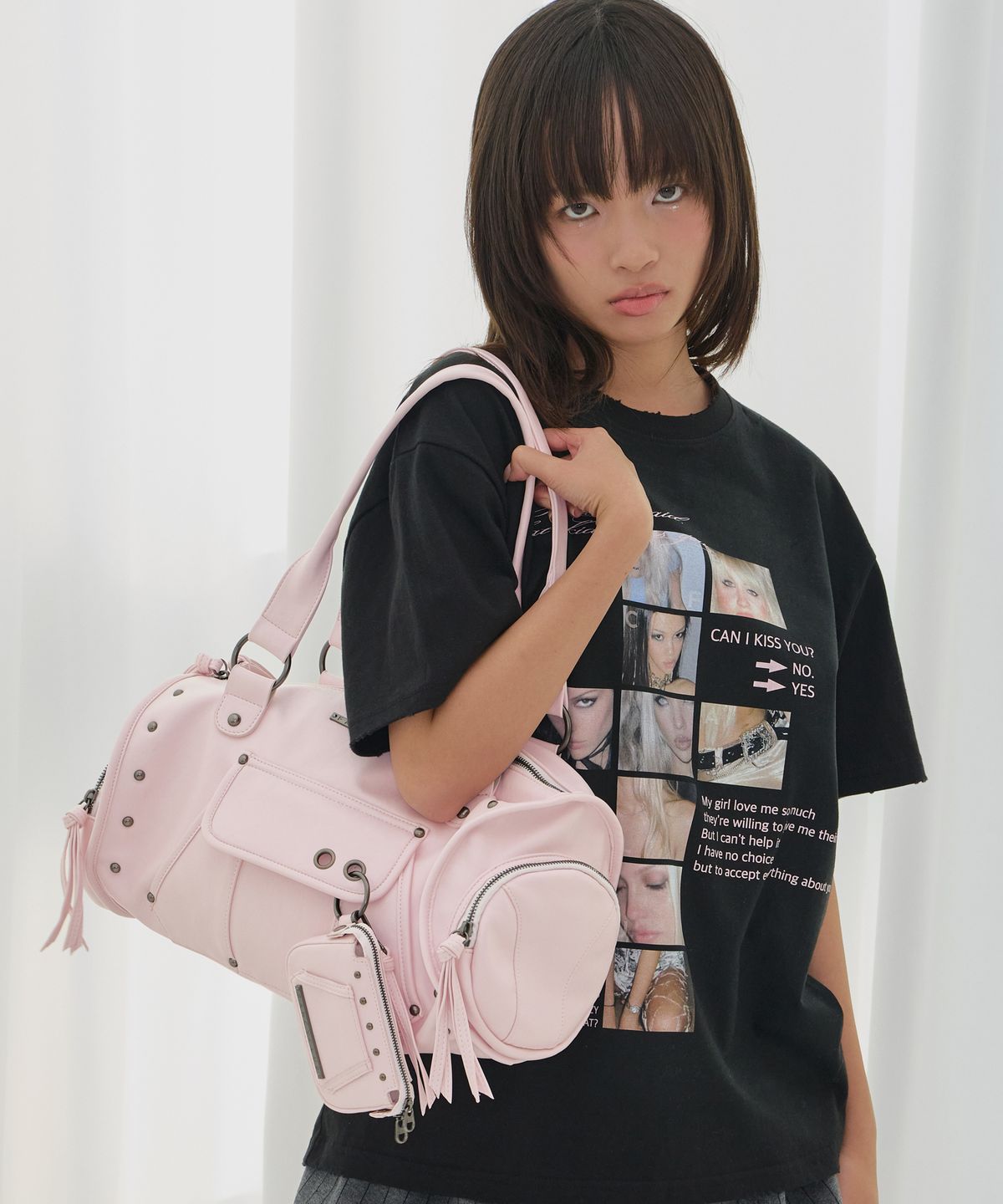 팬시클럽(FANCY CLUB) 베일 스터드백 & 월렛 (LIGHT PINK) F26QE981