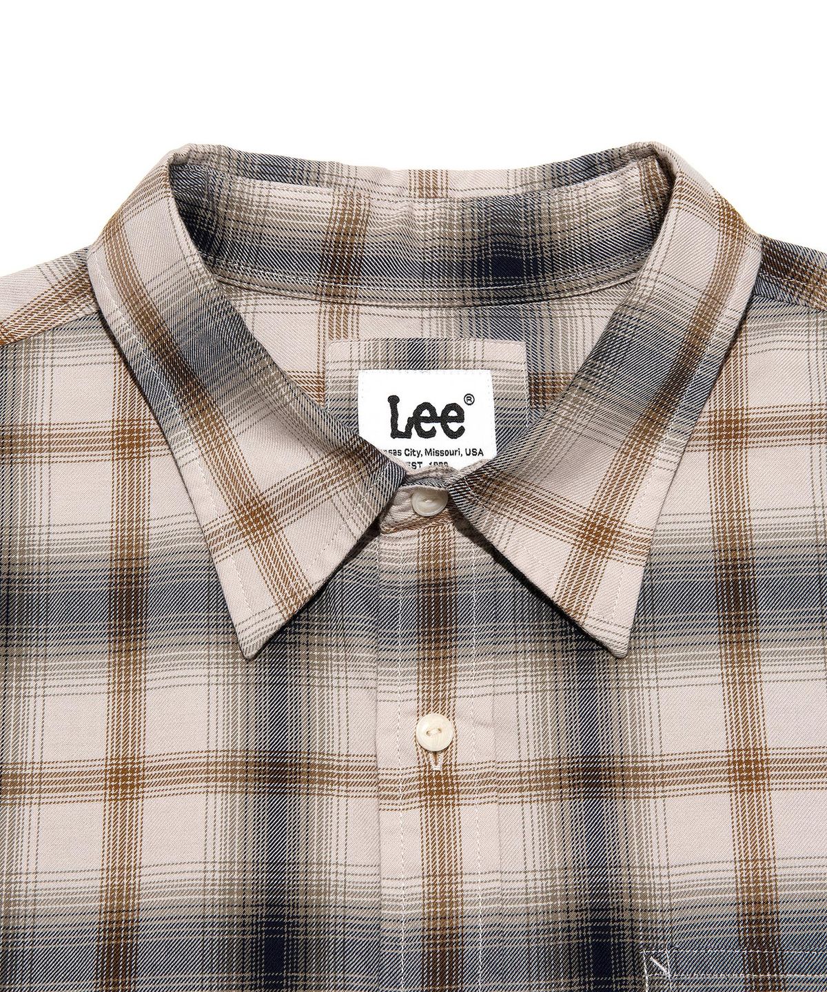 리(LEE) 로코 포켓 체크 셔츠 베이지
