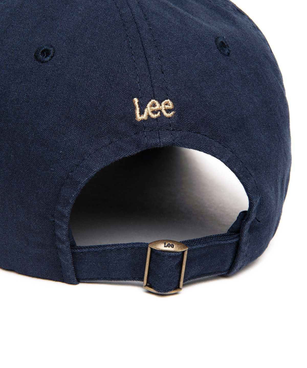 리(LEE) 헤링본 하우스 라벨 반커브 볼캡 네이비