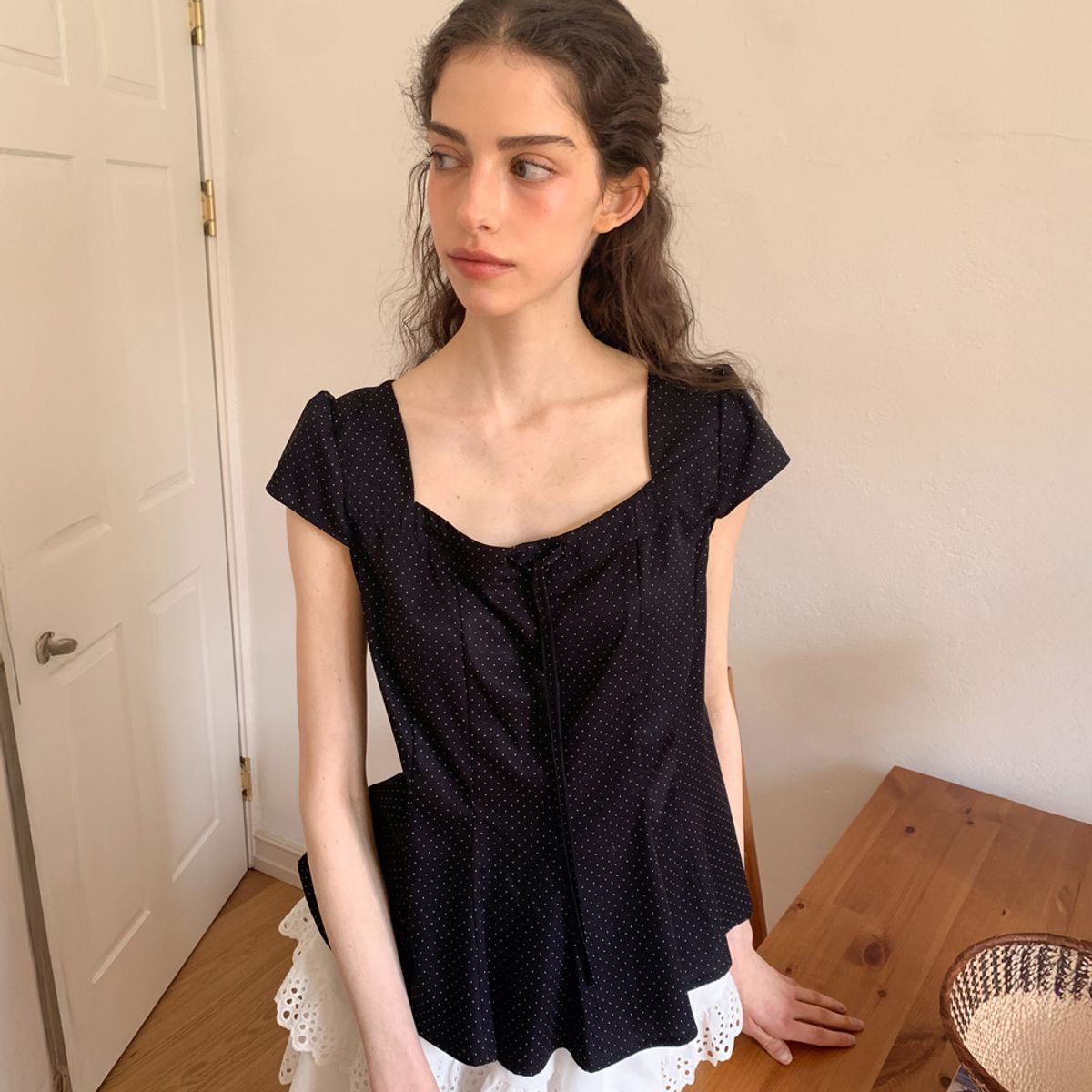 리리수(LILISU) Sola Blouse / Black dot