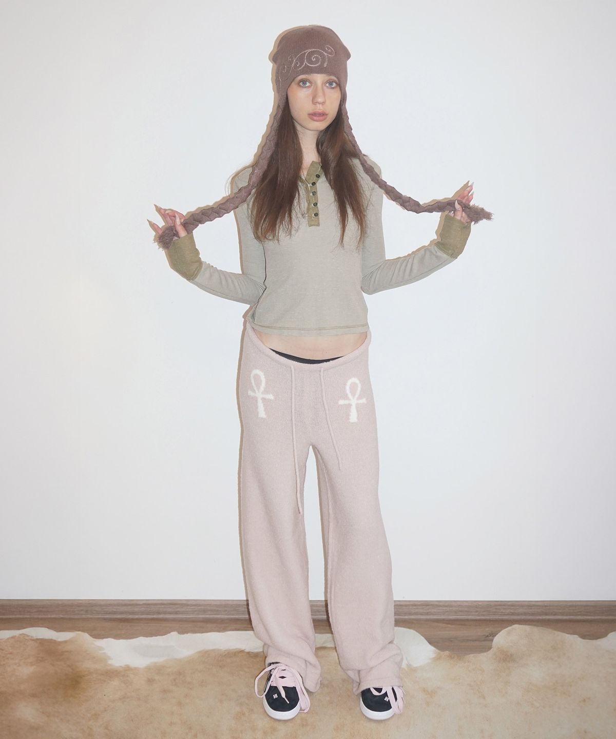 스컬프터(SCULPTOR) Braided Bonnet Brown