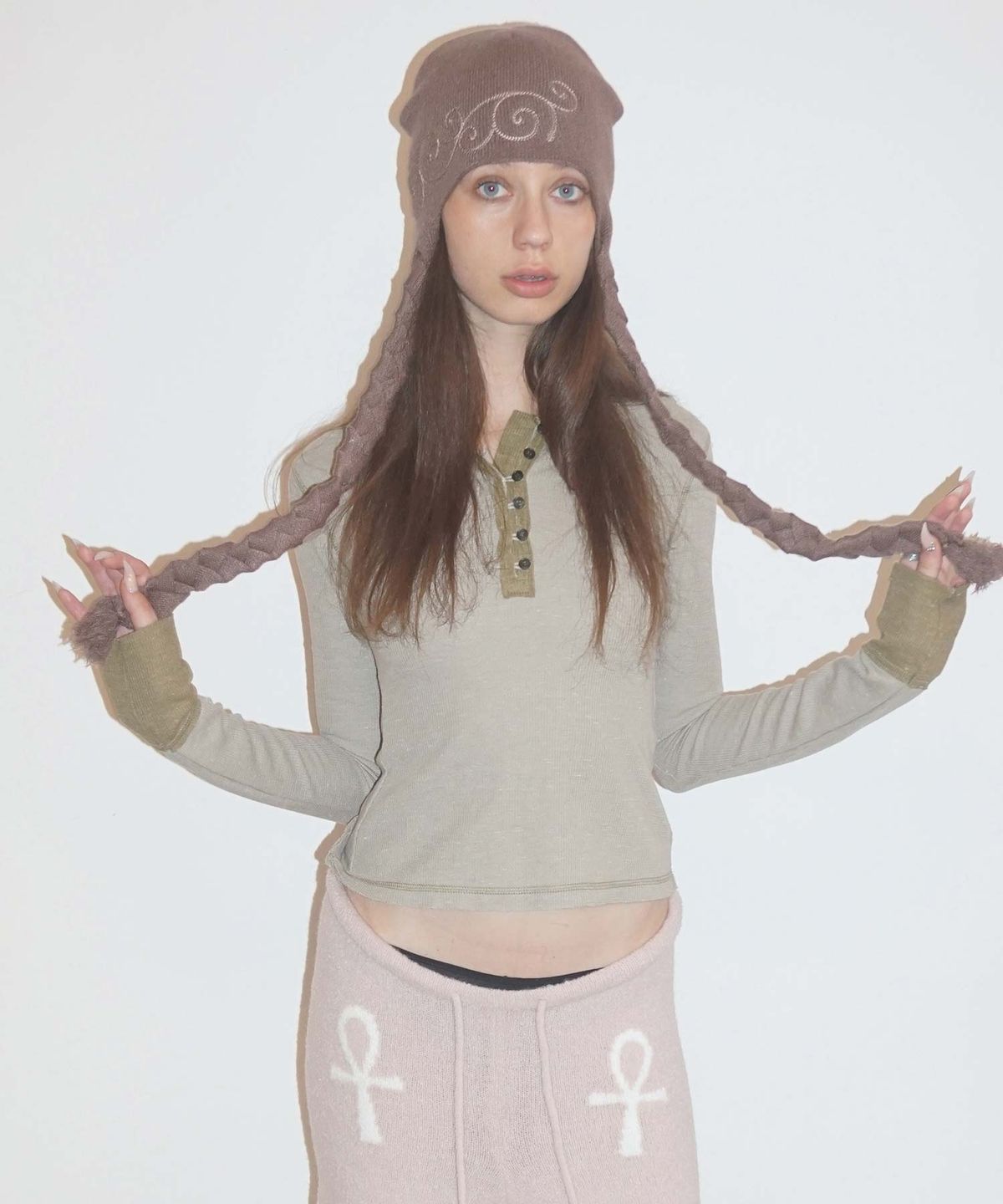 스컬프터(SCULPTOR) Braided Bonnet Brown