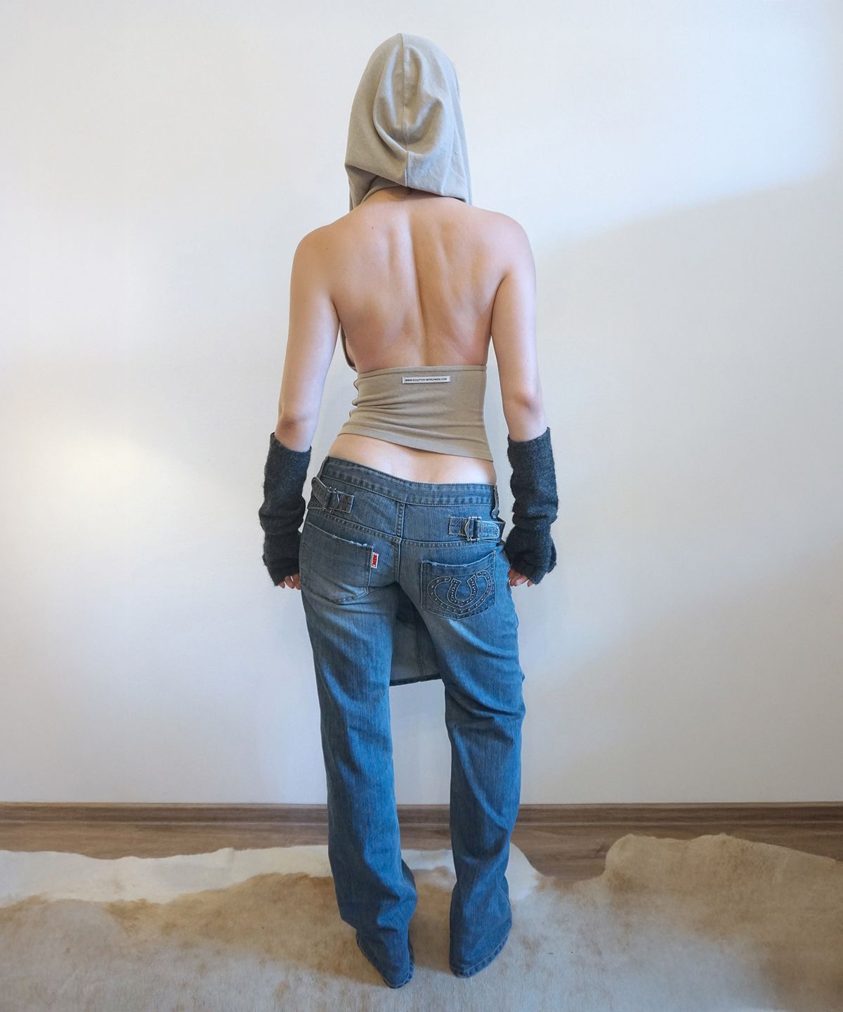 스컬프터(SCULPTOR) Apron Layered Denim Mid Blue