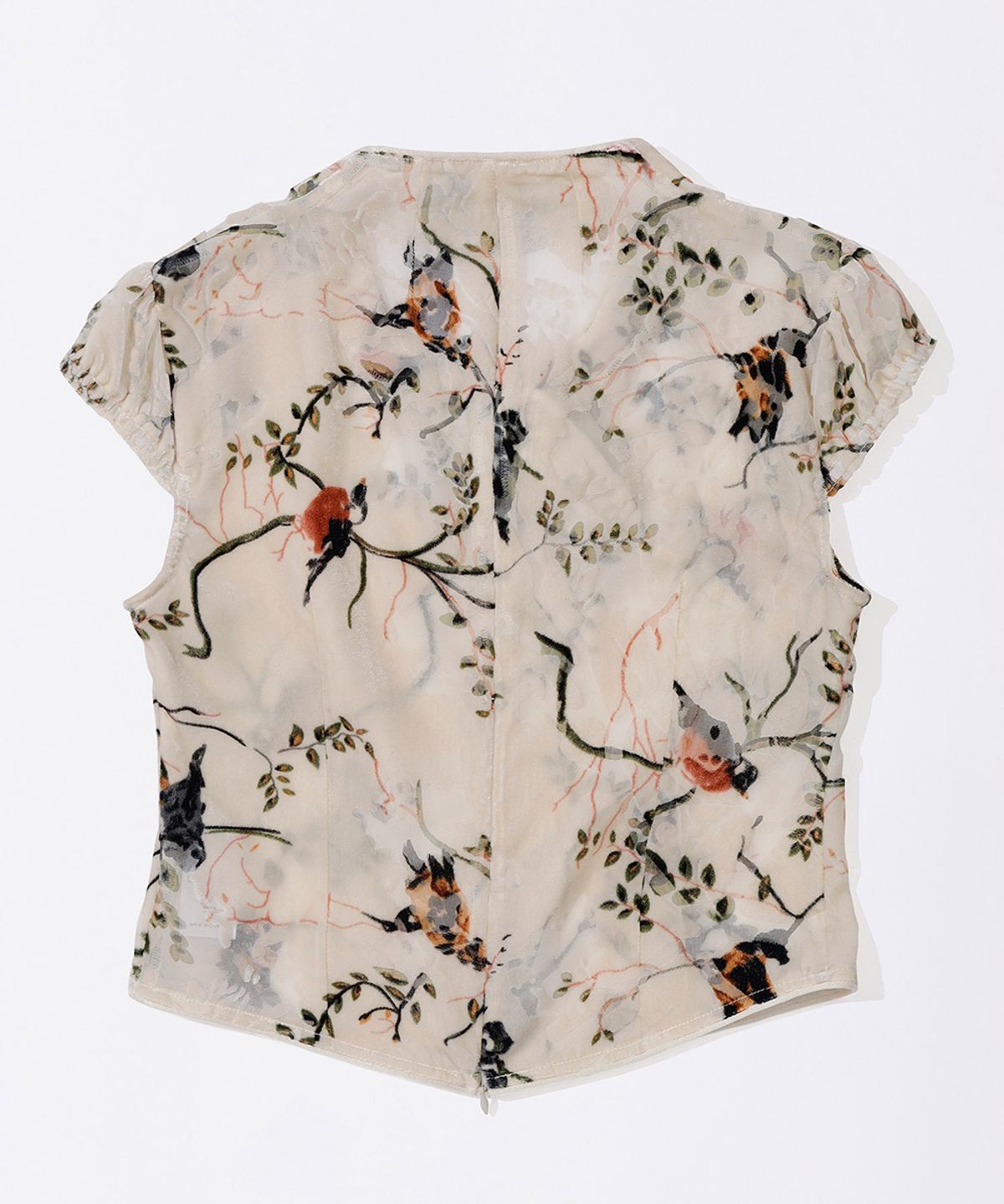 스컬프터(SCULPTOR) Velvet Qipao Blouse Beige