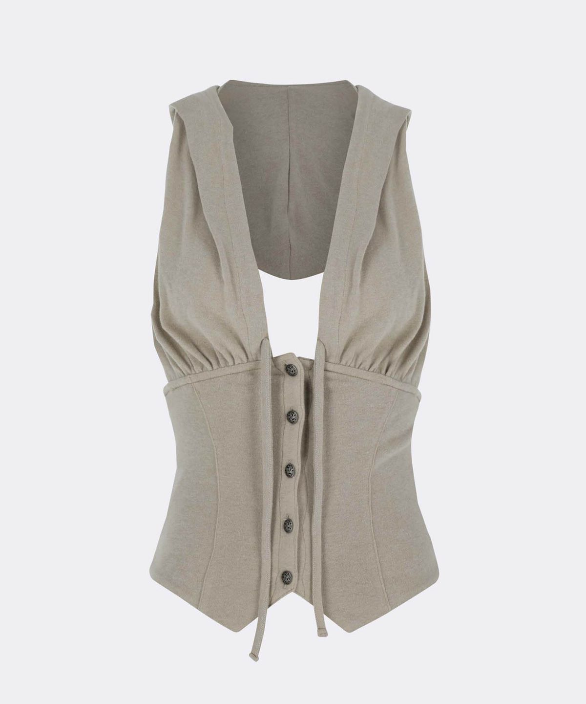 스컬프터(SCULPTOR) Classic Sleeveless Hoodie Beige