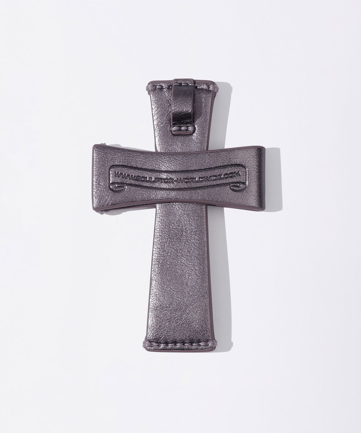 스컬프터(SCULPTOR) Cross Strap Layered Wallet Metal Purple