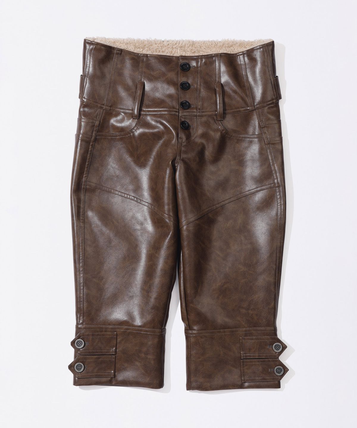 스컬프터(SCULPTOR) Capri Faux Leather Pants Brown