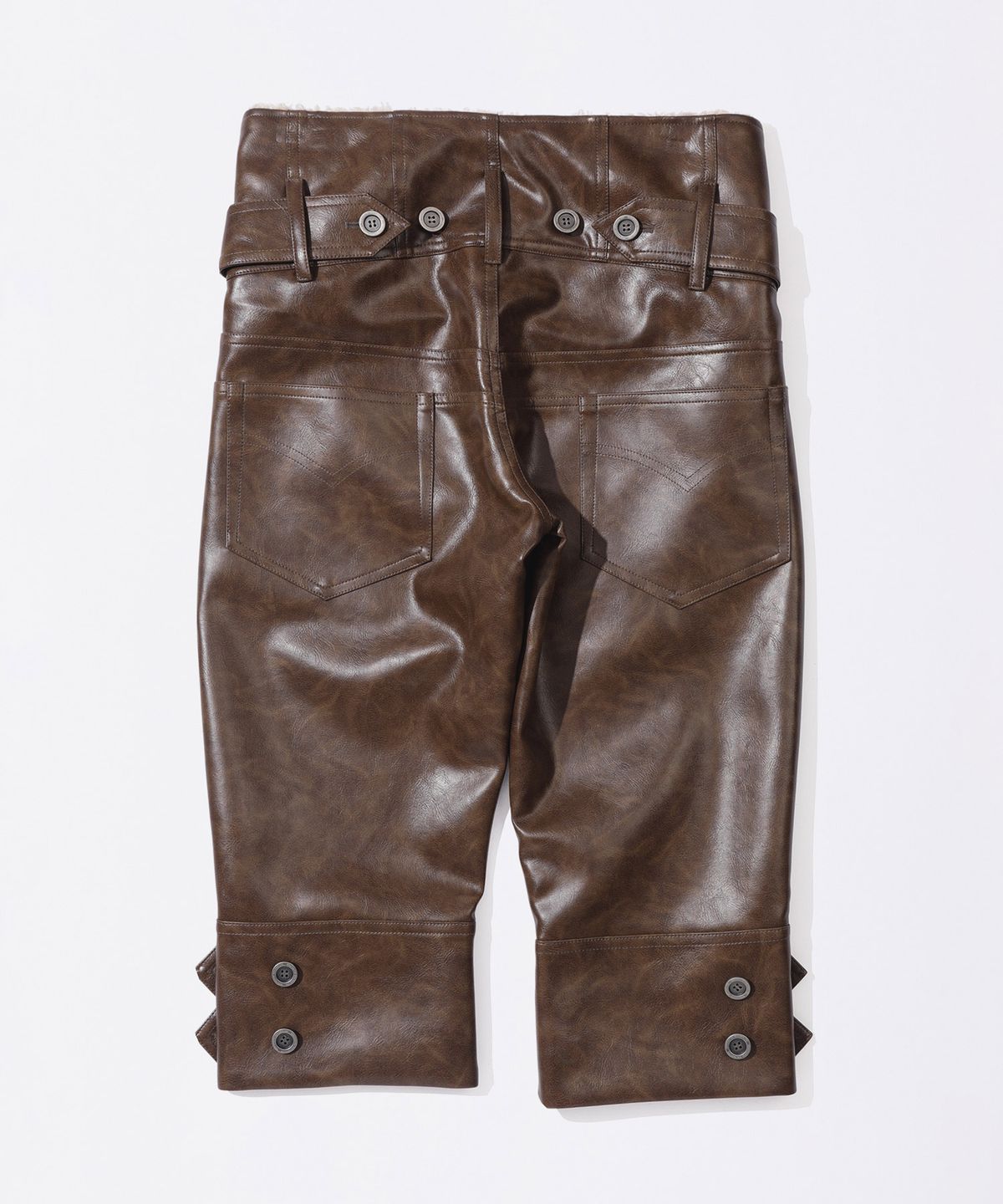 스컬프터(SCULPTOR) Capri Faux Leather Pants Brown