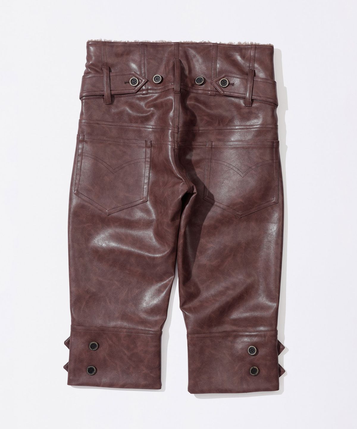 스컬프터(SCULPTOR) Capri Faux Leather Pants Burgundy
