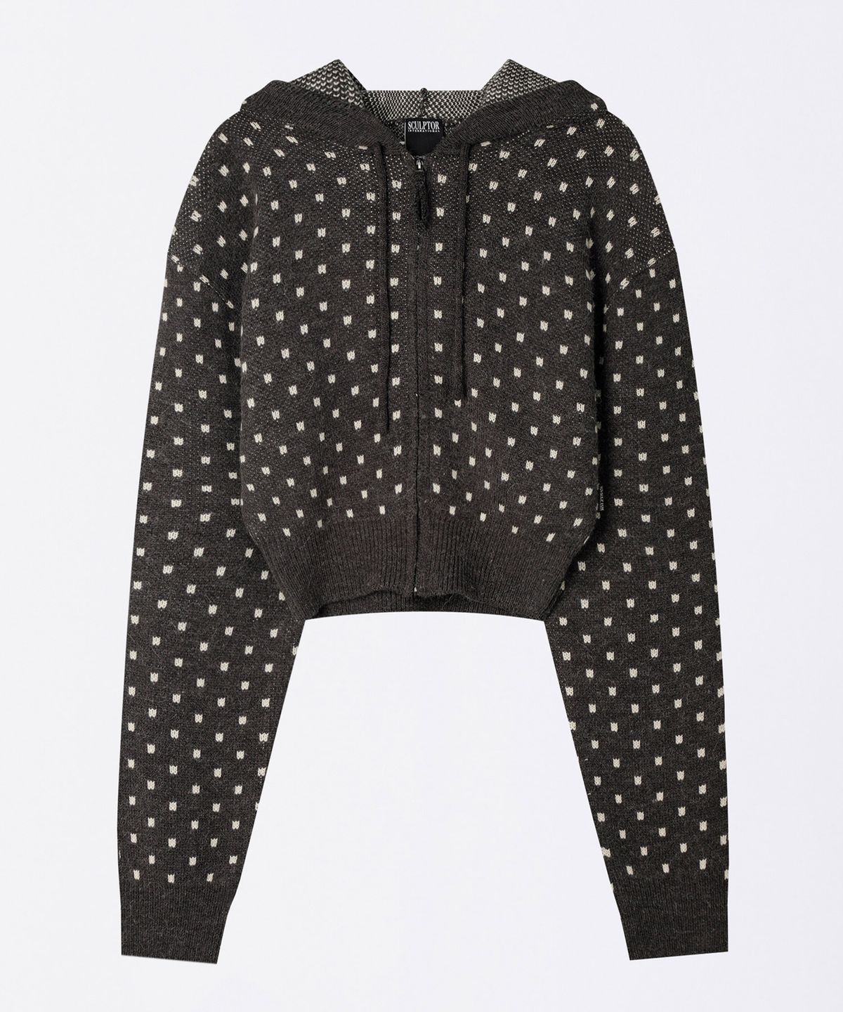 스컬프터(SCULPTOR) Snowflake Knit Zip-Up Gray