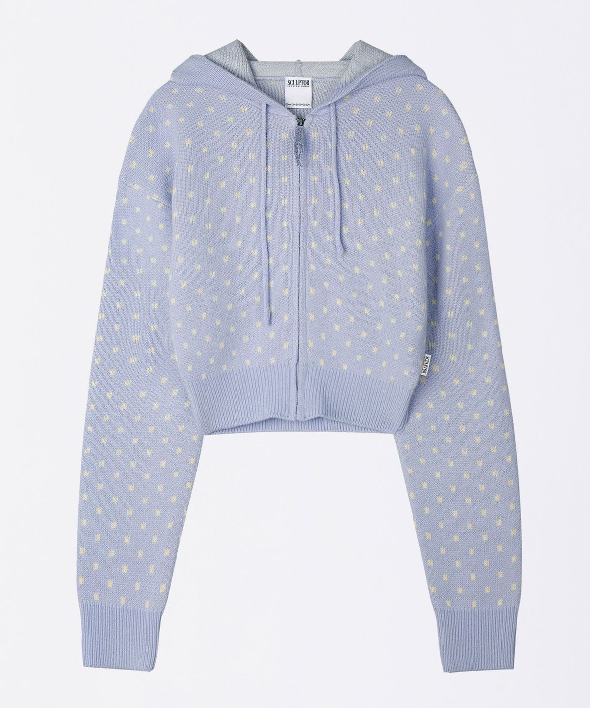 스컬프터(SCULPTOR) Snowflake Knit Zip-Up Misty Blue