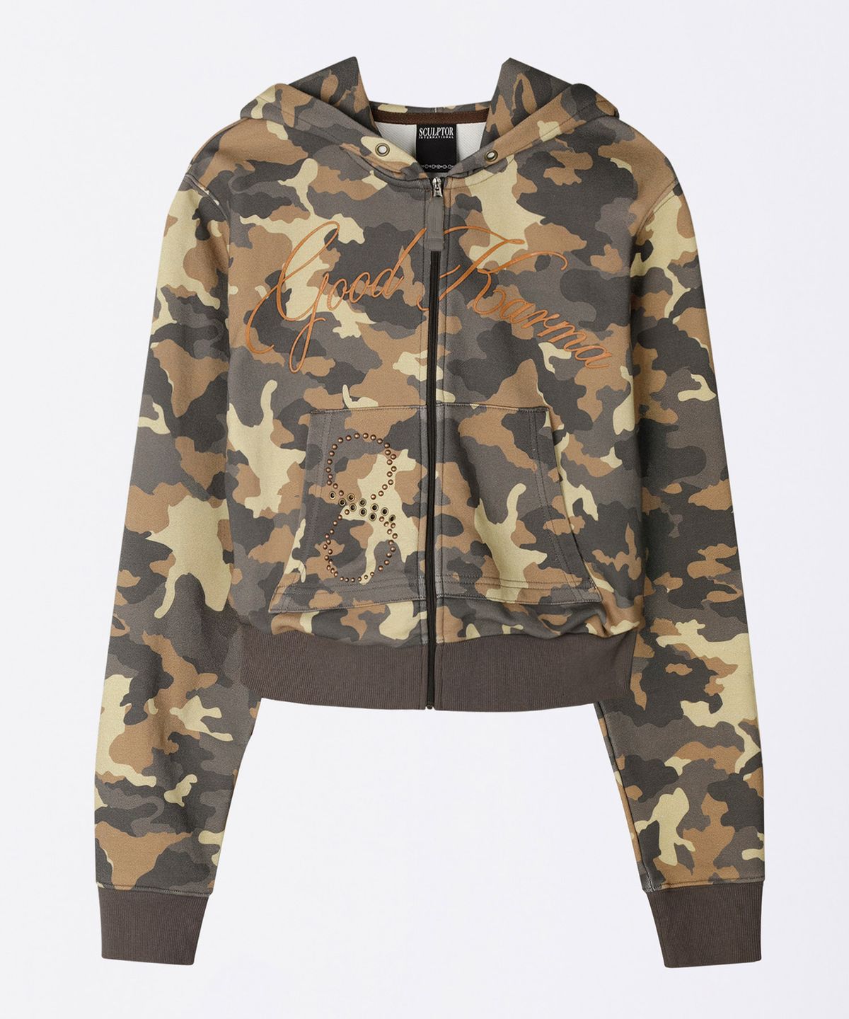 스컬프터(SCULPTOR) Karma Hooded Zip-Up Mustard Camo