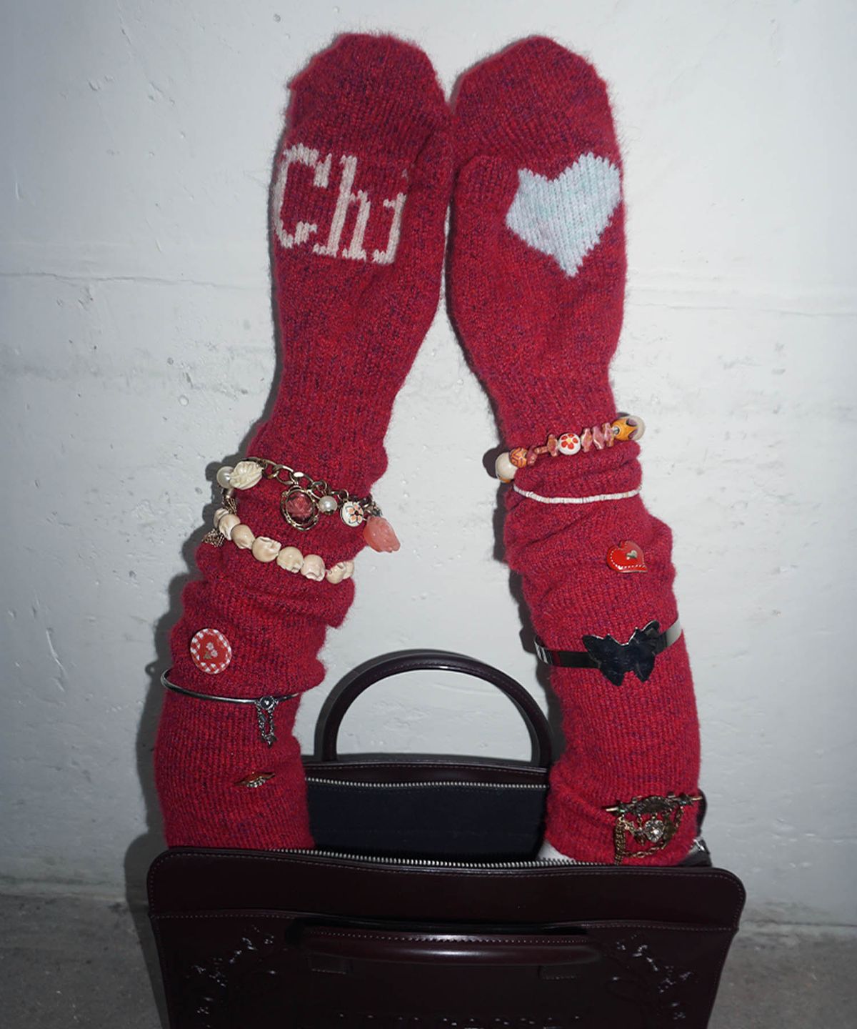 스컬프터(SCULPTOR) Wool Warmer Gloves Red