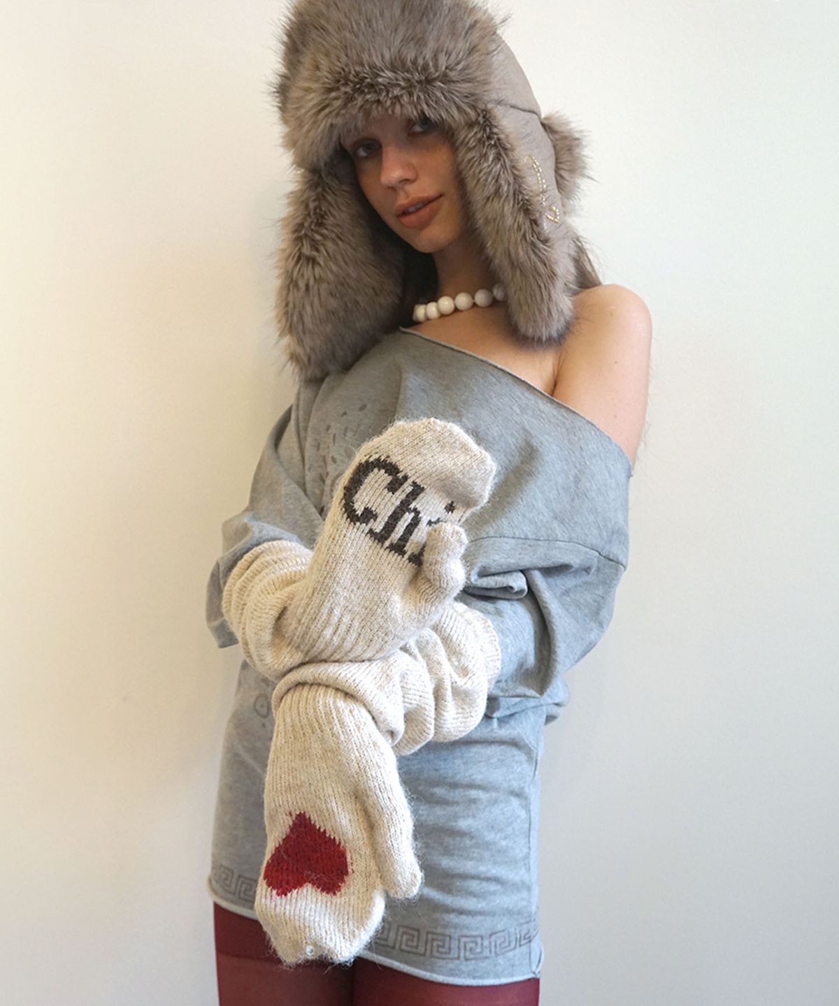 스컬프터(SCULPTOR) Wool Warmer Gloves Cream
