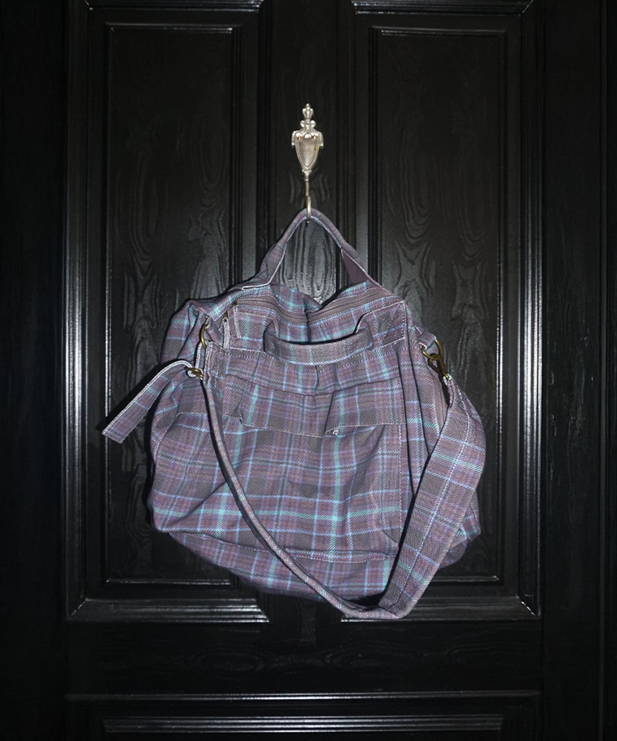 스컬프터(SCULPTOR) Three-Way Twill Bag Purple Check