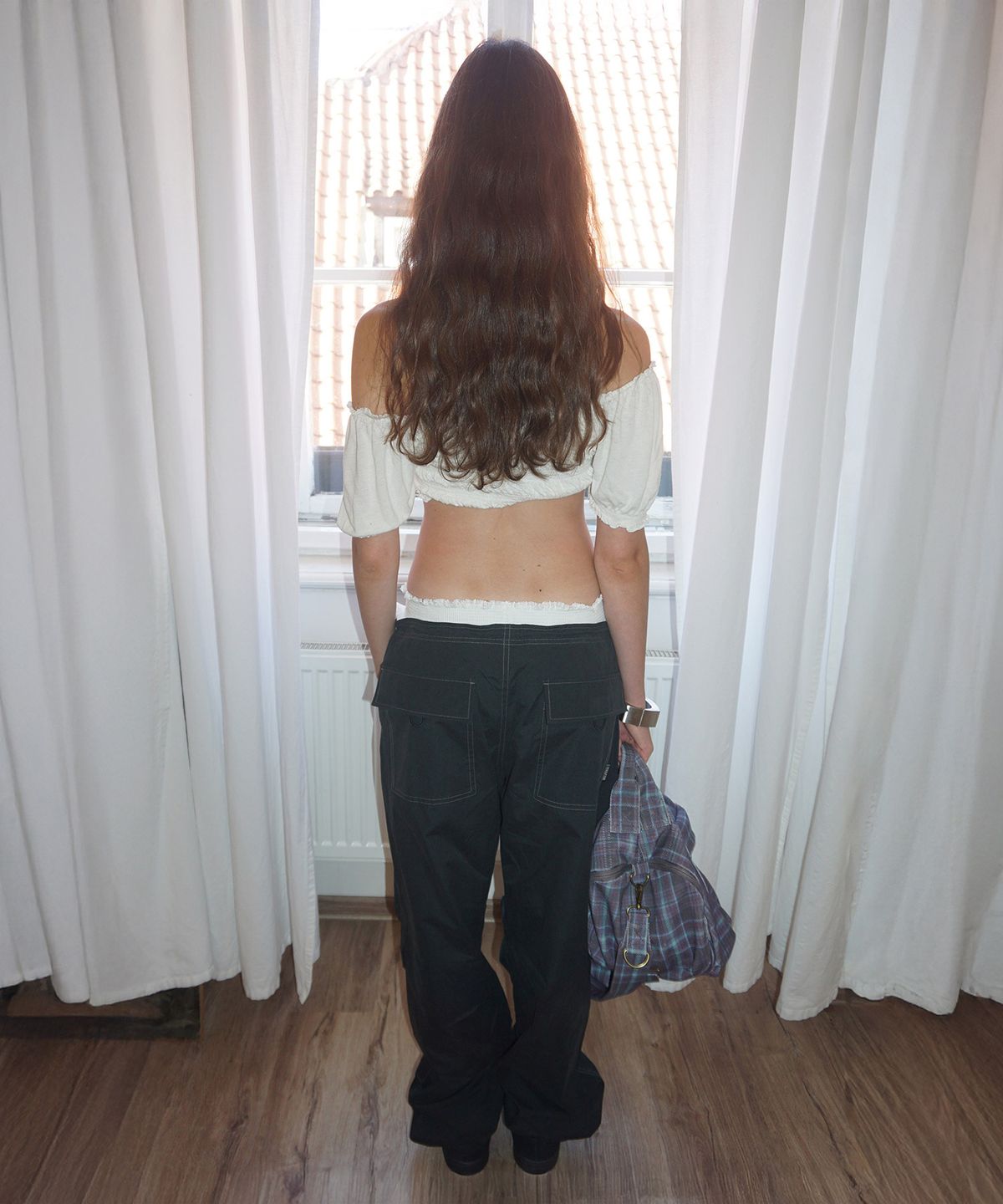스컬프터(SCULPTOR) String Parachute Pants Washed Black