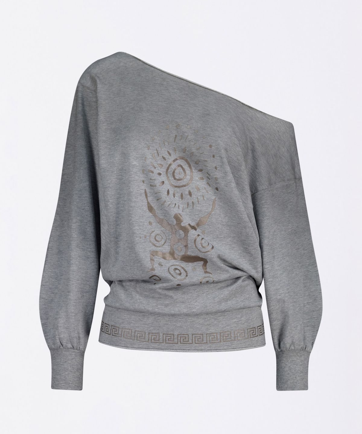 스컬프터(SCULPTOR) Boho Washed Off-Shoulder Tee Melange Gray