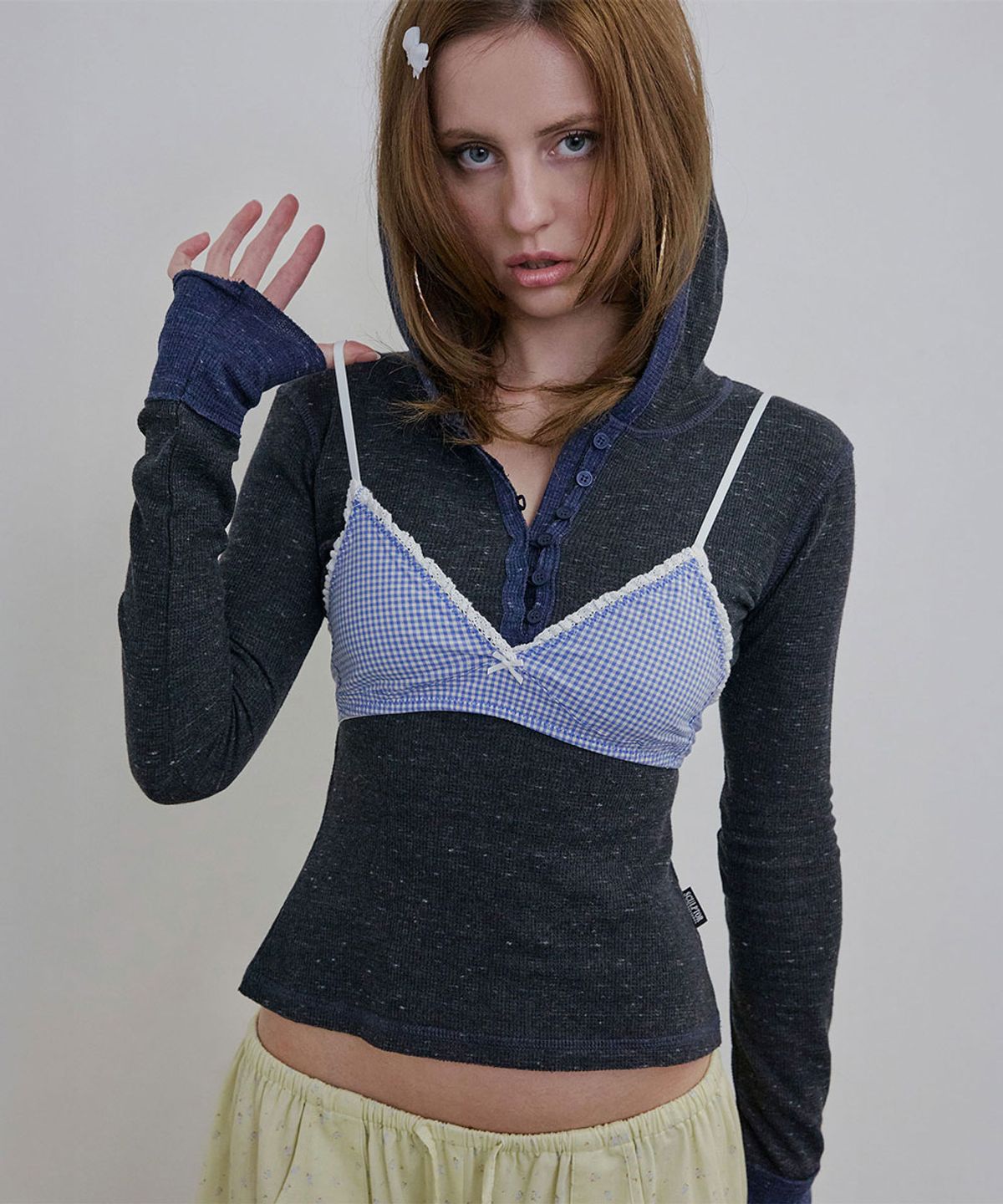 스컬프터(SCULPTOR) Heather Hoodie Tee Charcoal