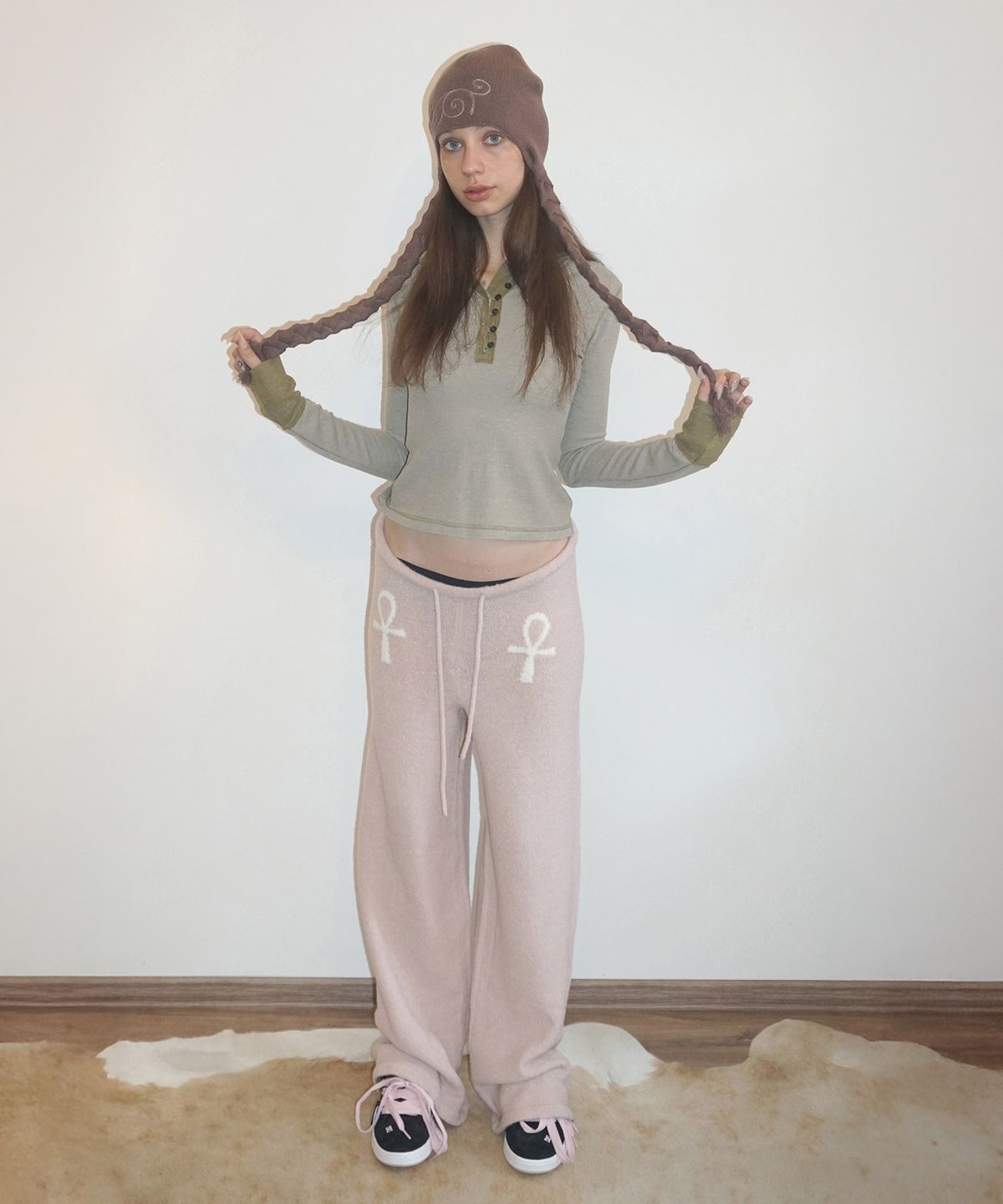 스컬프터(SCULPTOR) Heather Hoodie Tee Beige