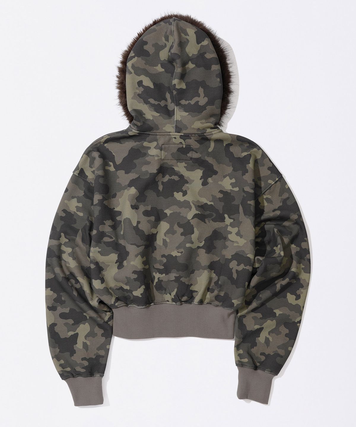 스컬프터(SCULPTOR) Faux Fur Trimming Hooded Zip-Up Forest Camo