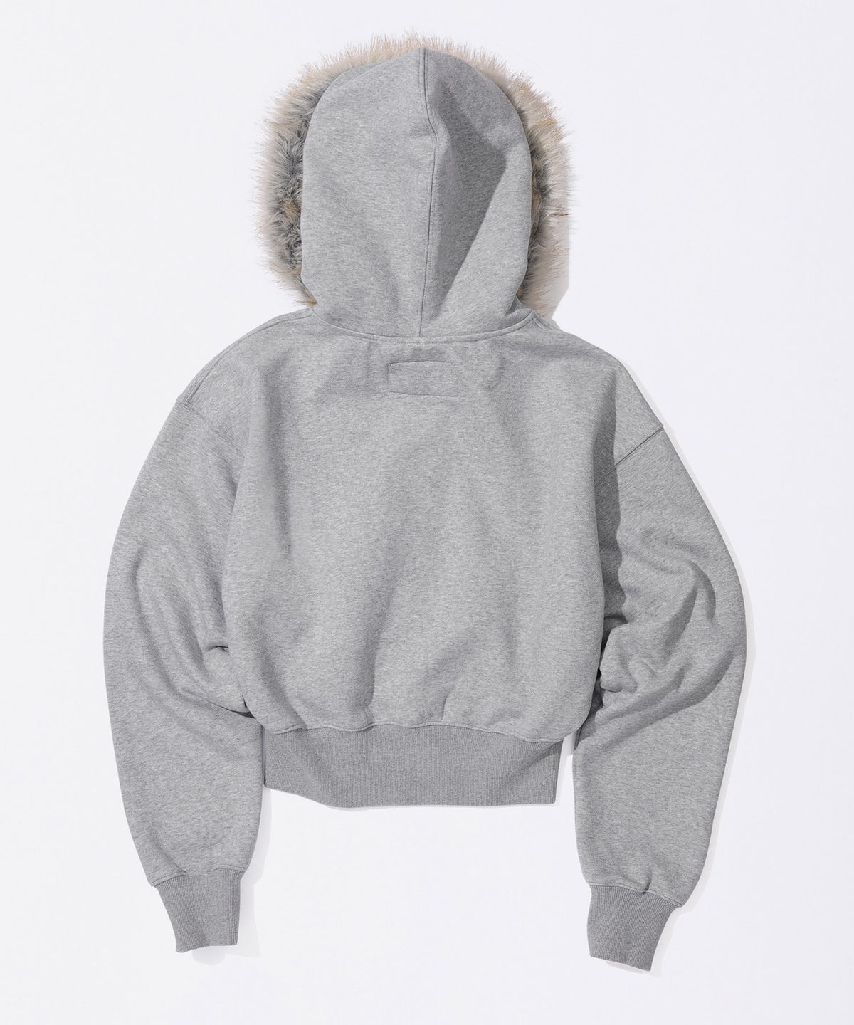 스컬프터(SCULPTOR) Faux Fur Trimming Hooded Zip-Up Melange Gray