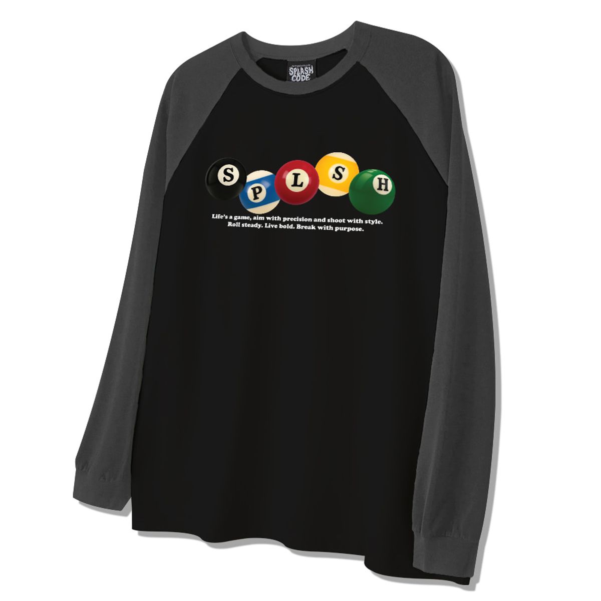 스플래시코드(SPLASHCODE) 래글런 롱슬리브 블랙 - 빌리어즈(Billiards)