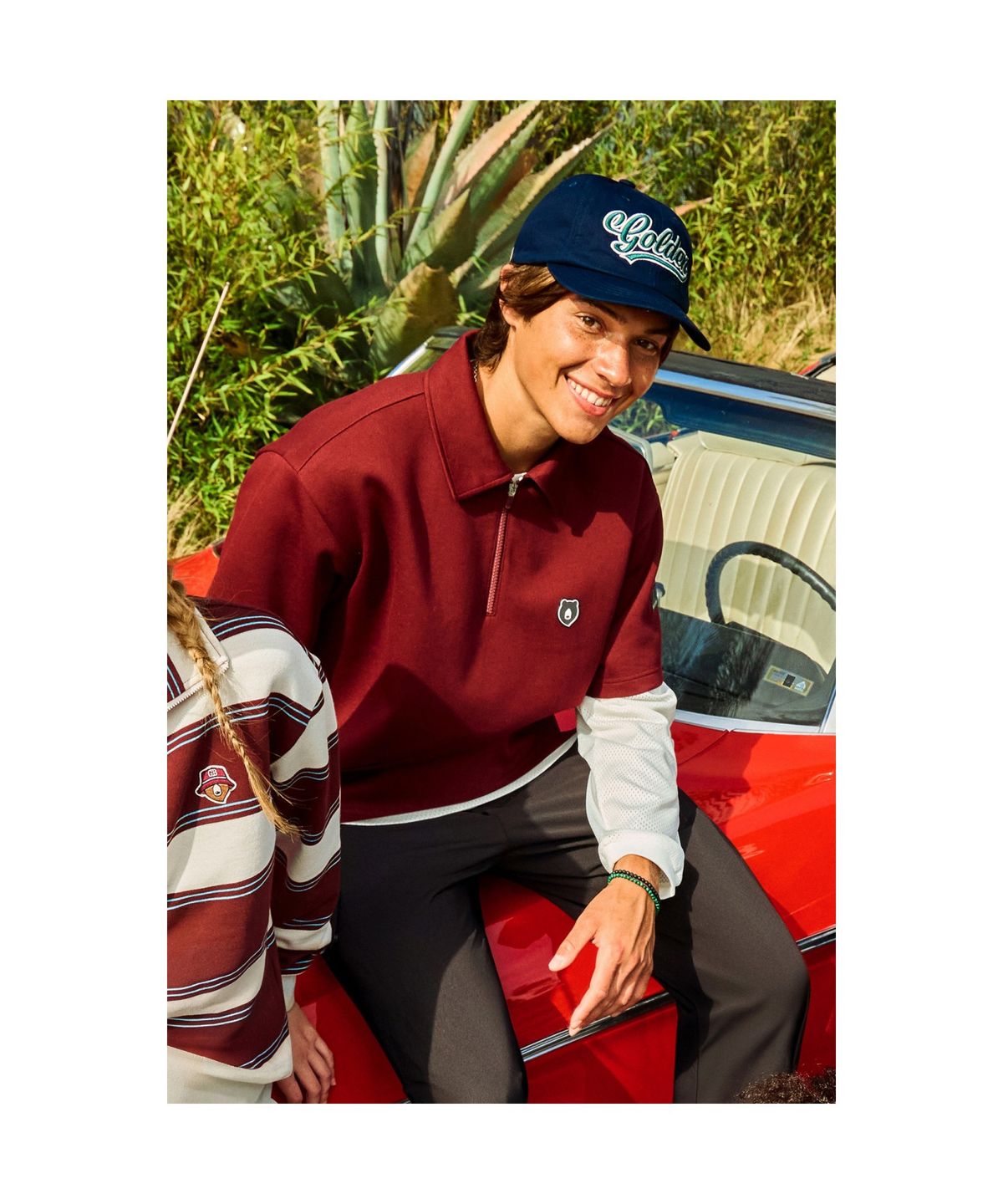 골든베어(GOLDEN BEAR) Stand Collar Half-Zip Sweatshirt G4TAW25761WIX