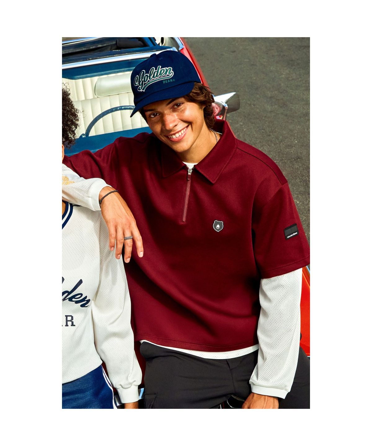 골든베어(GOLDEN BEAR) Stand Collar Half-Zip Sweatshirt G4TAW25761WIX