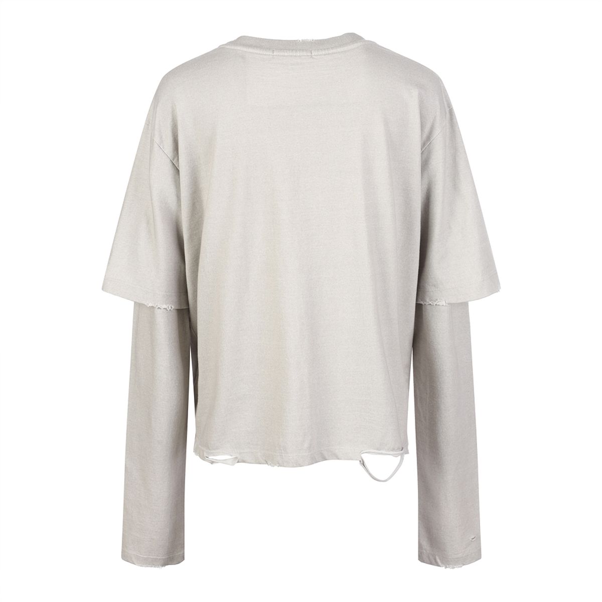 라라폭스(LALAFOX) DESTROYED LAYERED T-SHIRT LIGHT GREY BR4CL008