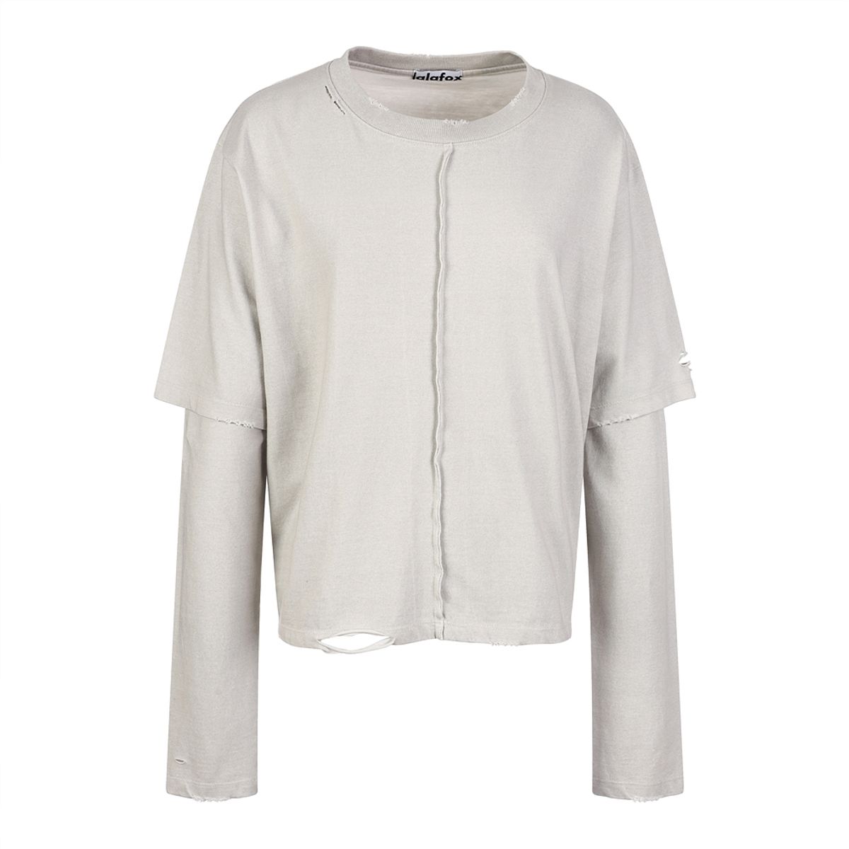 라라폭스(LALAFOX) DESTROYED LAYERED T-SHIRT LIGHT GREY BR4CL008