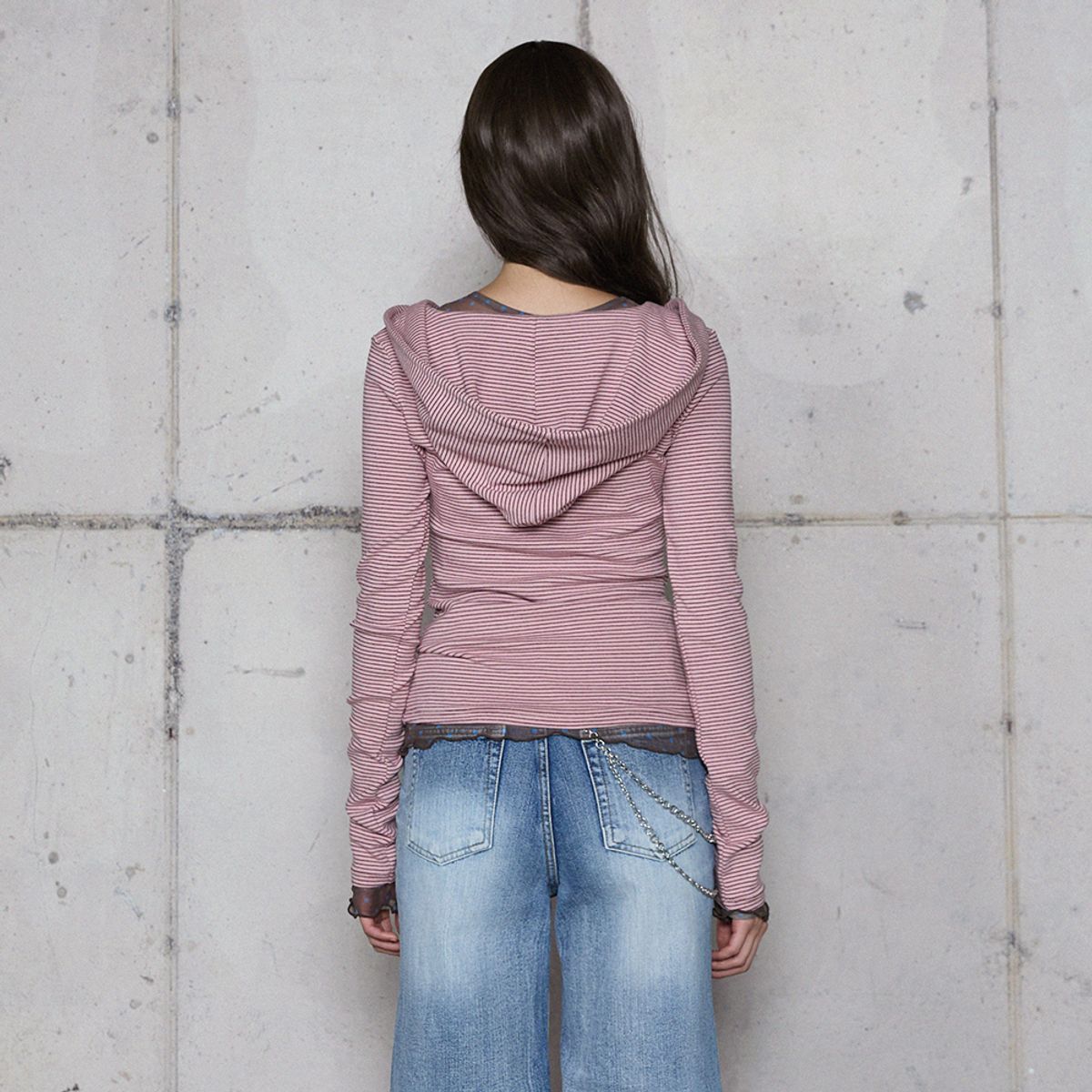 라라폭스(LALAFOX) SLIM POCKET HOODIE PINK BR4CL010