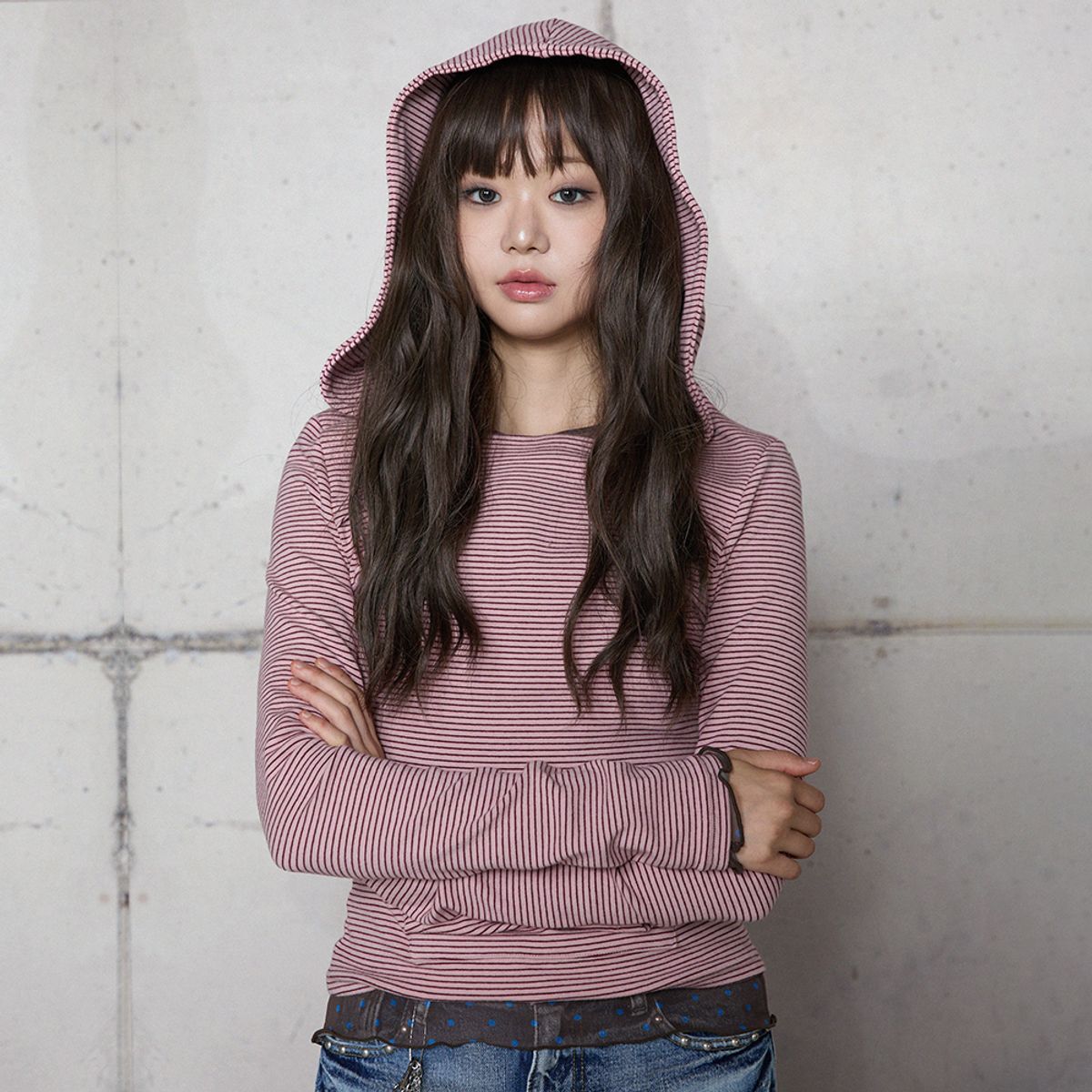 라라폭스(LALAFOX) SLIM POCKET HOODIE PINK BR4CL010