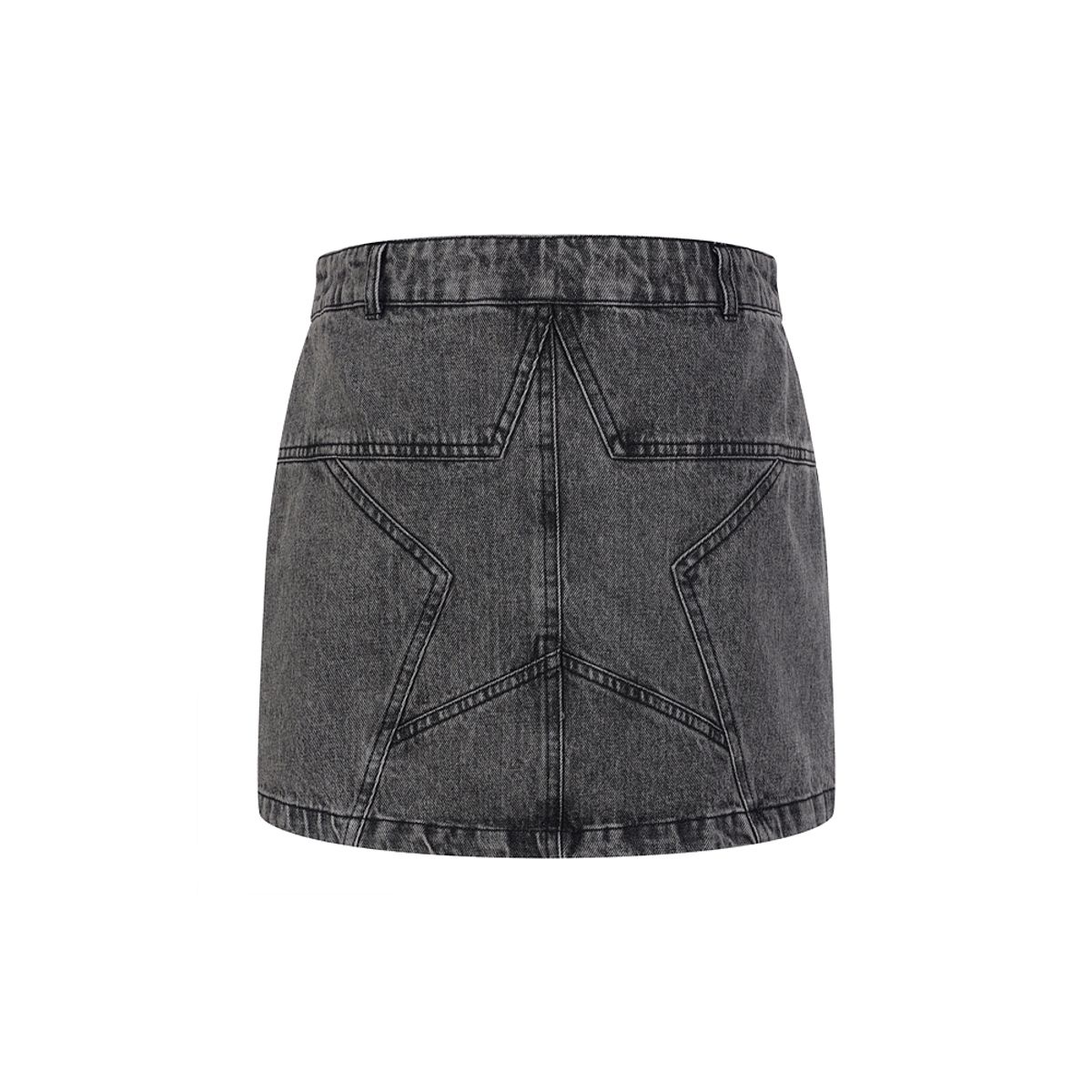 라라폭스(LALAFOX) STUD DENIM MINI SKIRT CHARCOAL BR4DS001