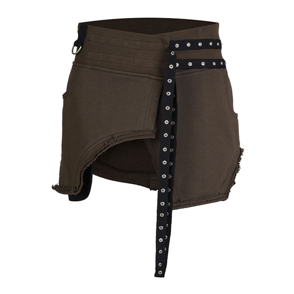 라라폭스(LALAFOX) EYELET LAYERED SWEAT SKIRT BROWN BR4CS001