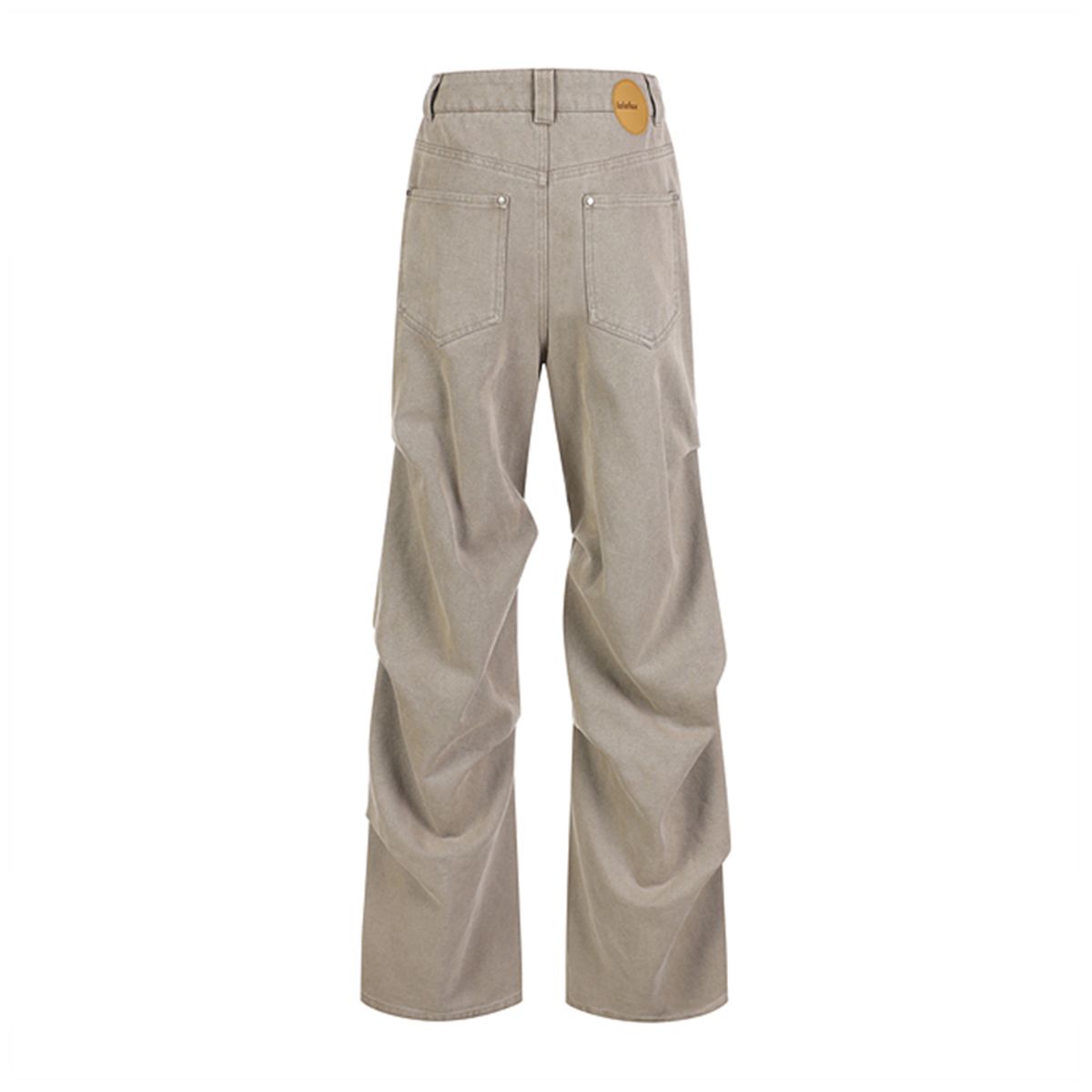 라라폭스(LALAFOX) SIDE TUCK DENIM PANTS BROWN BR4DP002
