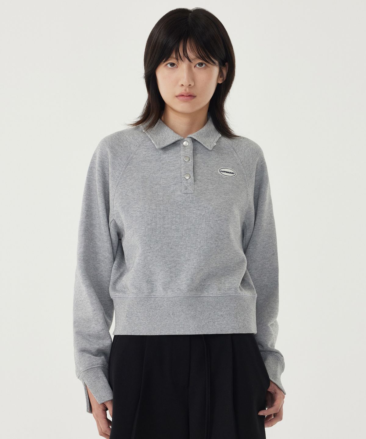 커버낫 우먼(COVERNAT WOMAN) 우먼 카라 맨투맨 Sage Green