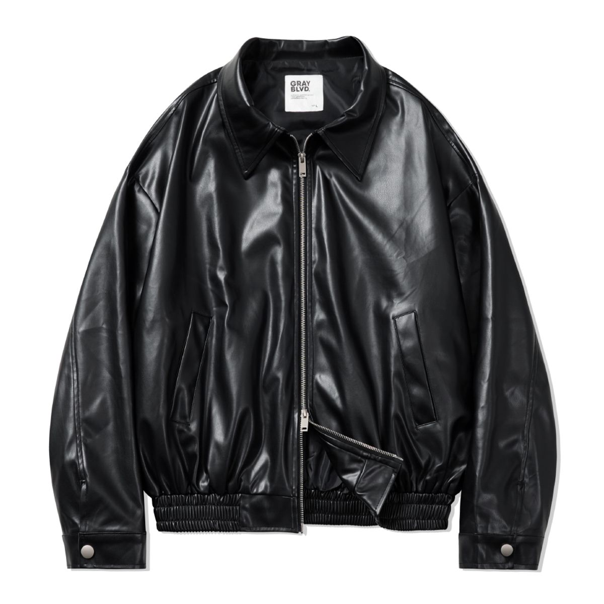 그레이블러밧(GRAYBLVD) 알렉스 레더 자켓 GKCJK64 (BLACK)