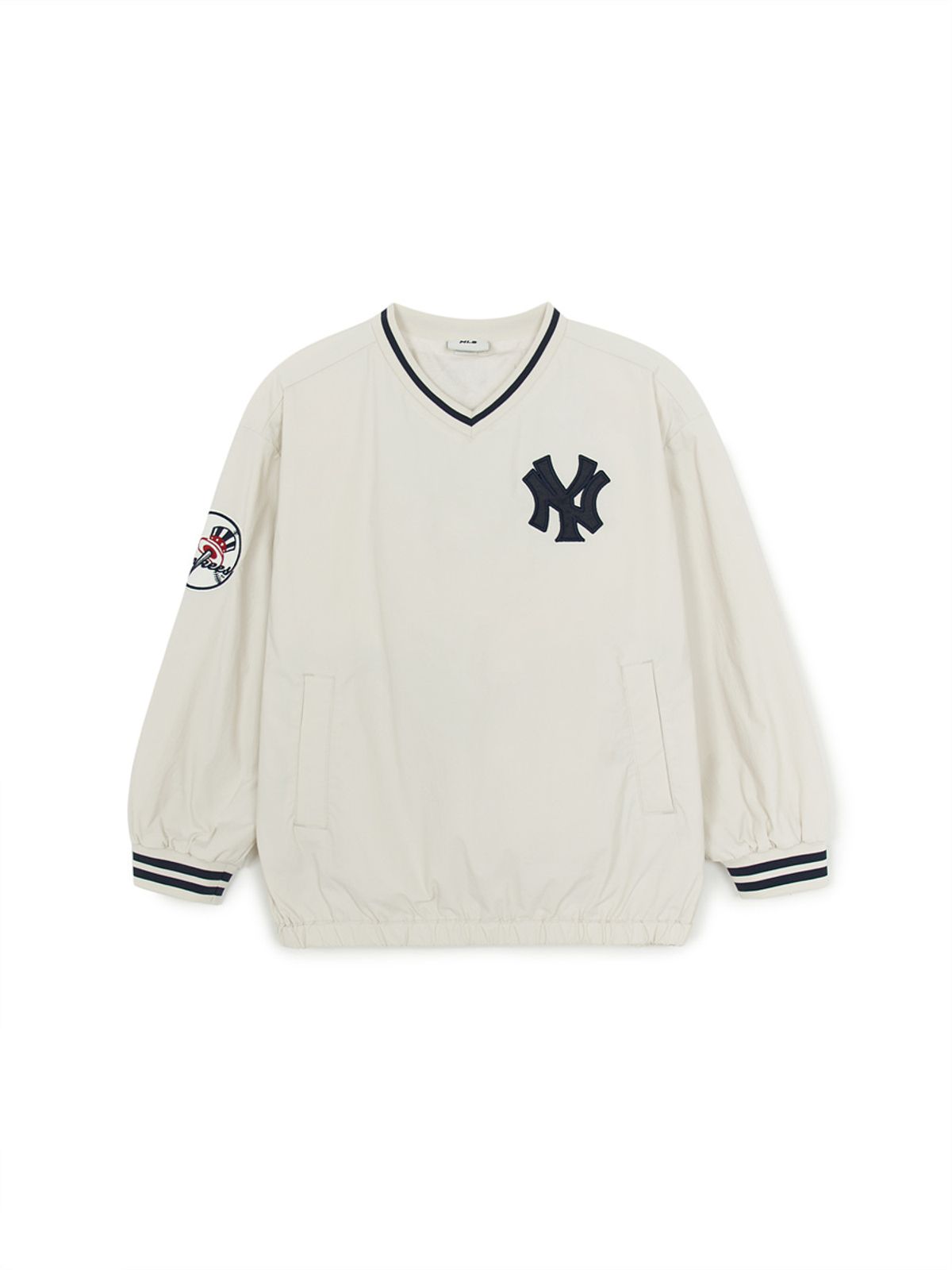 엠엘비 키즈(MLB KIDS) 스트릿 베이직 쿠퍼스 로고 우븐 맨투맨세트 NY (Cream)