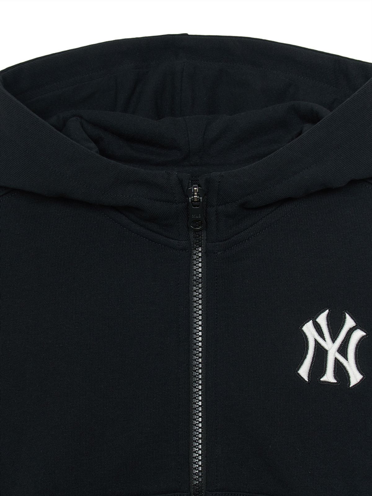엠엘비 키즈(MLB KIDS) 베이직 여아 스몰로고 크롭 후드 집업 NY (Black)