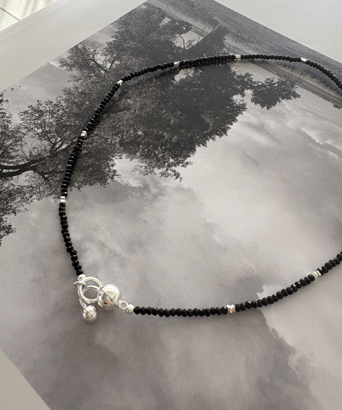 바라두(BARADU) 925 Black bead necklace