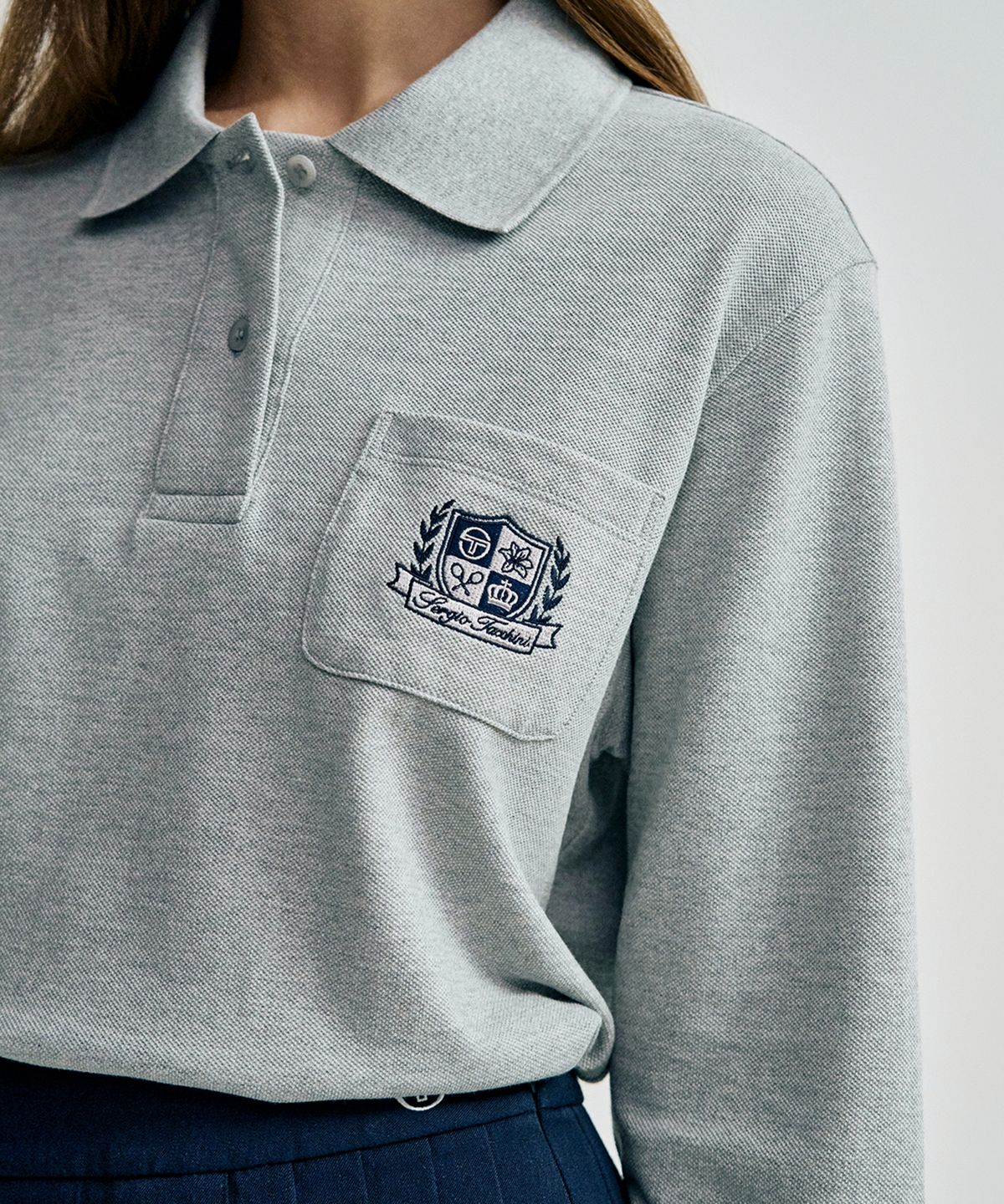 세르지오 타키니(SERGIO TACCHINI) W 클래식 여성 긴팔 폴로 (Melange Grey)