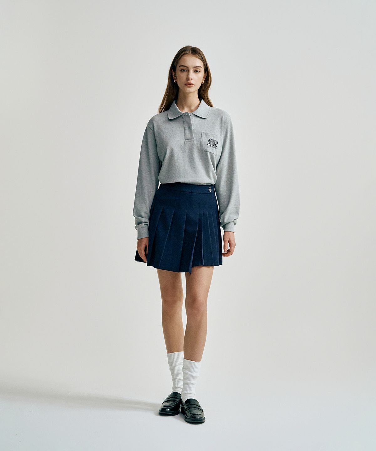 세르지오 타키니(SERGIO TACCHINI) W 클래식 여성 긴팔 폴로 (Melange Grey)