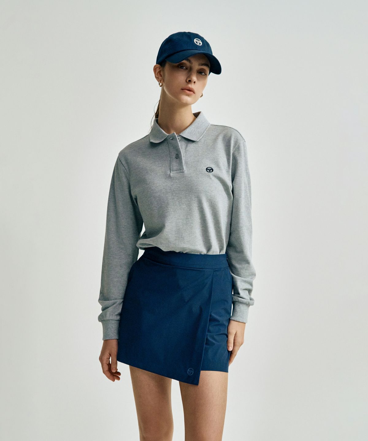 세르지오 타키니(SERGIO TACCHINI) U 클래식 유니섹스 긴팔 폴로 (Melange Grey)