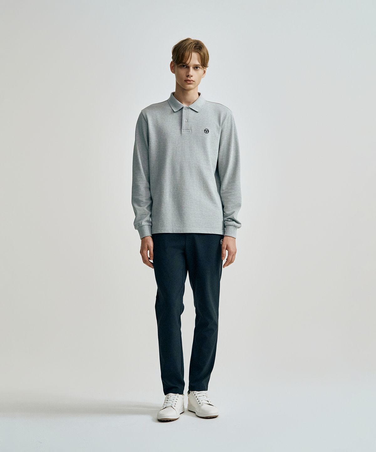 세르지오 타키니(SERGIO TACCHINI) U 클래식 유니섹스 긴팔 폴로 (Melange Grey)