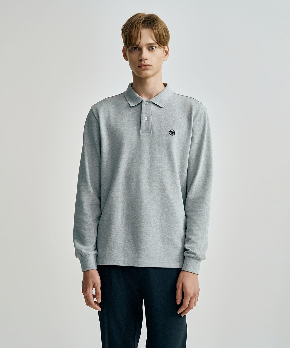 세르지오 타키니(SERGIO TACCHINI) U 클래식 유니섹스 긴팔 폴로 (Melange Grey)