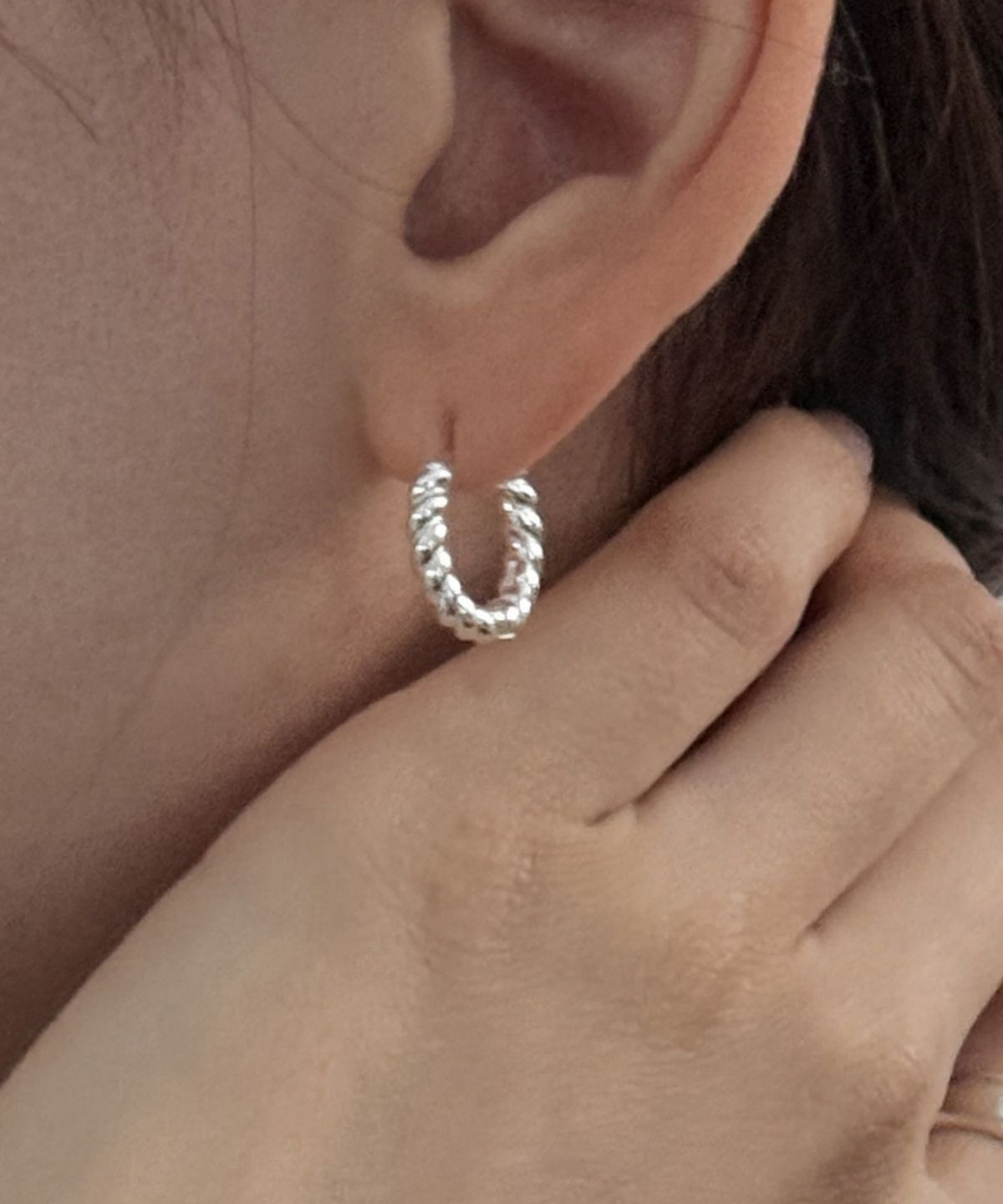 바라두(BARADU) 925 Big twisted hoop earrings