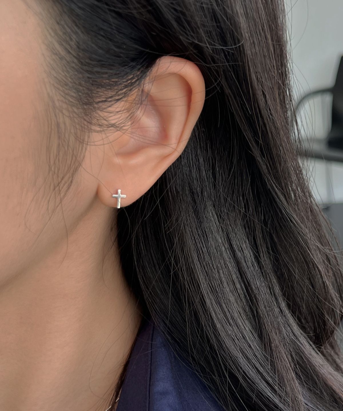 바라두(BARADU) 925 Simple cross piercing (single)