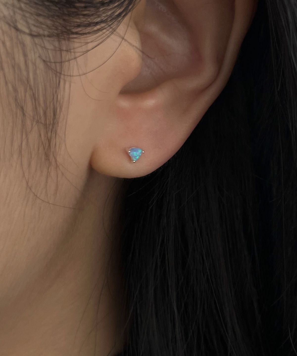 바라두(BARADU) 925 Catch heart opal piercing (single)