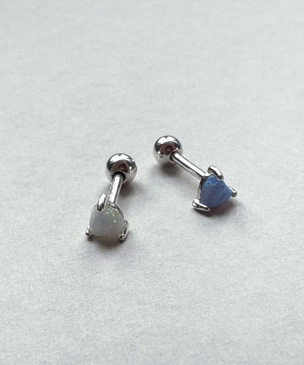 바라두(BARADU) 925 Catch heart opal piercing (single)