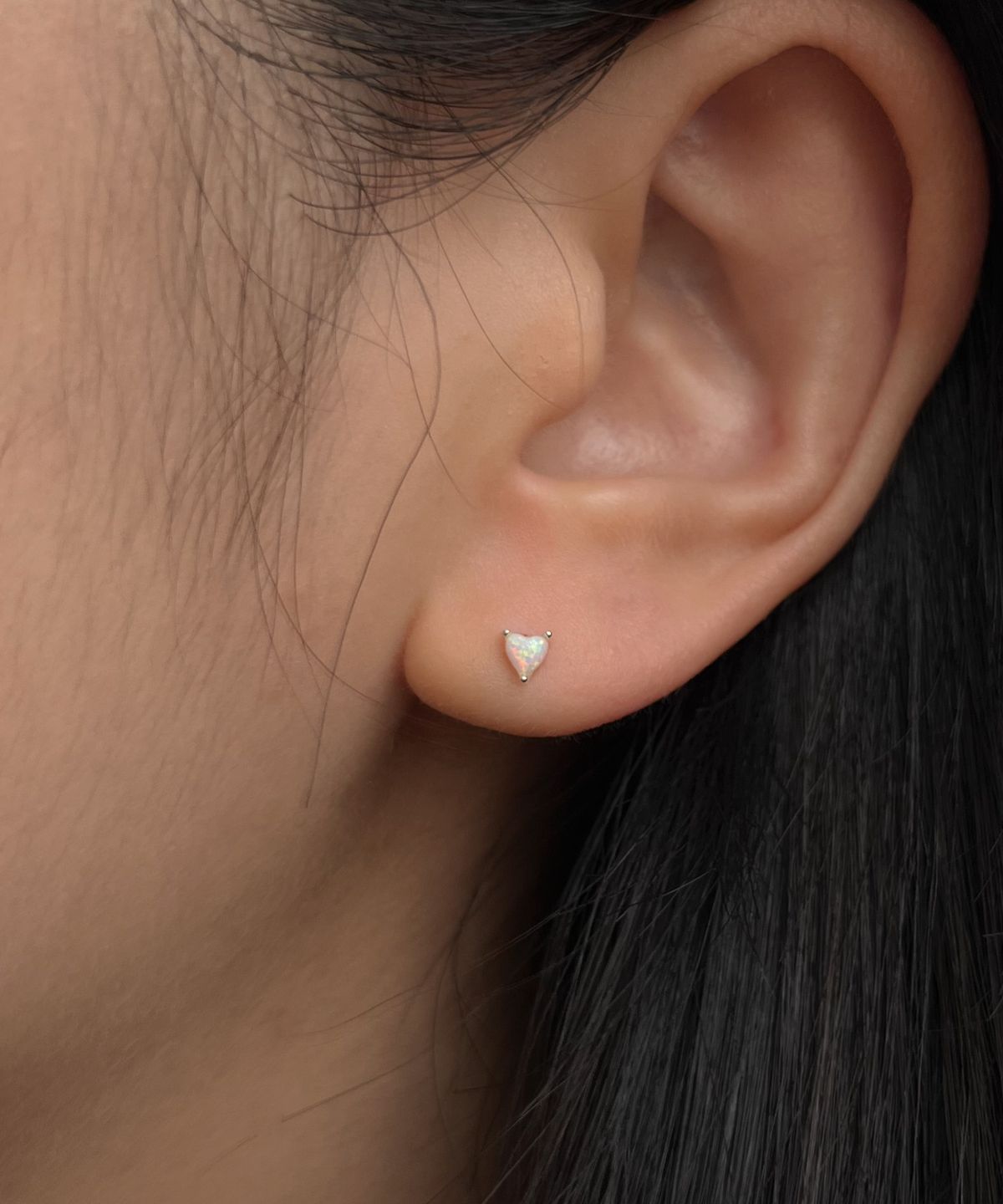 바라두(BARADU) 925 Catch heart opal piercing (single)